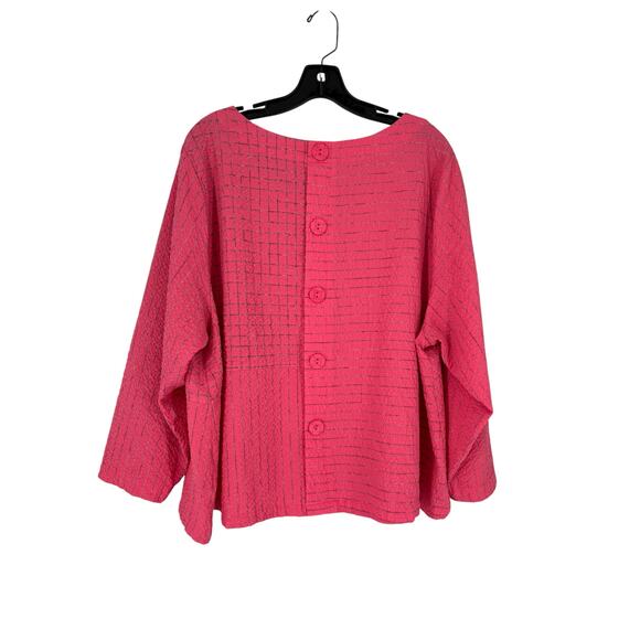 Habitat Puckered Fabric Loose Fit Top Back Button XXL Lagenlook Check - Picture 2 of 10